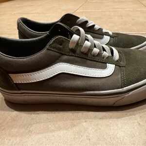 Vans Olive and White Sneakers